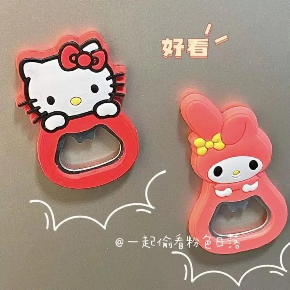 Miniso Hellokitty Melody Bottle Opener Cartoon Pvc Fridge Magnet Beer Bottle Opener Bottle Opener Pvc Soft Rubber Bottle Opener