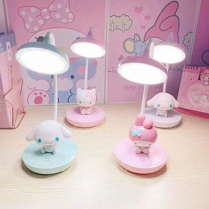 Kawaii Sanrio Cinnamoroll My Melody Hello Kitty Cartoon LED Desktop Bedside Desk Lamp Night Light Ornaments Daily Necessities