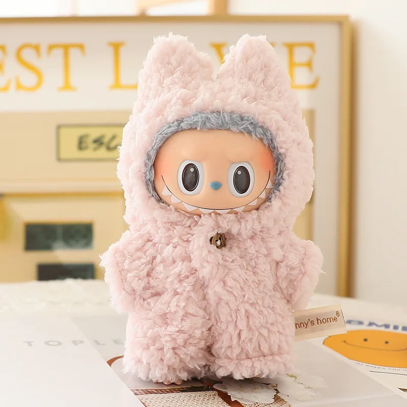 Labubuドール服 かわいいカートゥーンジャンプスーツ Labubu Idol V1 V2ドール用 15/17cmぬいぐるみドールユニバーサルアクセサリー