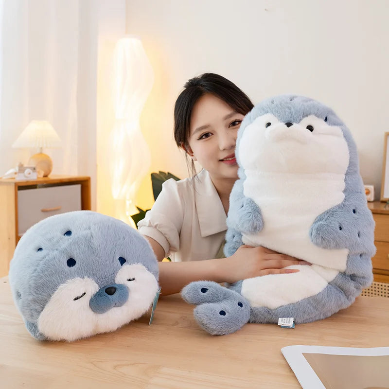 高品質 本物 かわいい 漫画 海の生き物 カワウソ ぬいぐるみ 枕 ヘッドセット ブルーシール カワウソ ぬいぐるみ 誕生日プレゼント