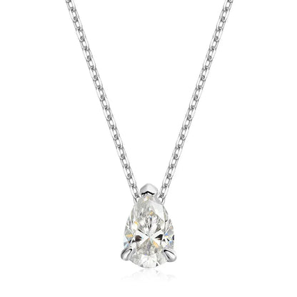 Smyoue 1-4CT Pear Cut Moissanite Pendant Necklace for Women Girls 3 Designs Lab Diamond Wedding Silver 925 Chains Fine Jewelry