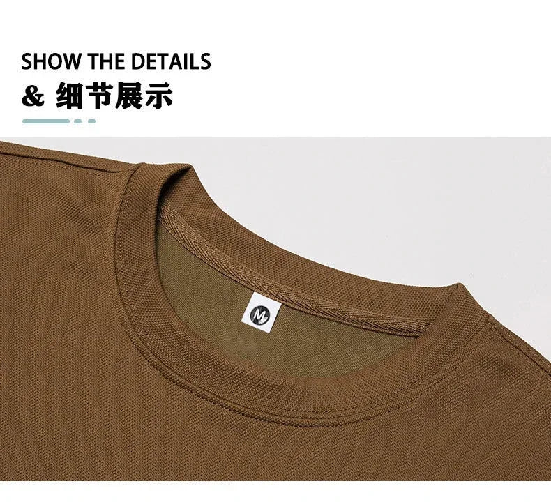 Men's new summer fashion sports suit casual fashion fitness jogging wear round neck T-shirt + breathable disconnect 2-piece set