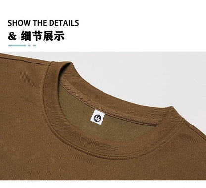 Men's new summer fashion sports suit casual fashion fitness jogging wear round neck T-shirt + breathable disconnect 2-piece set