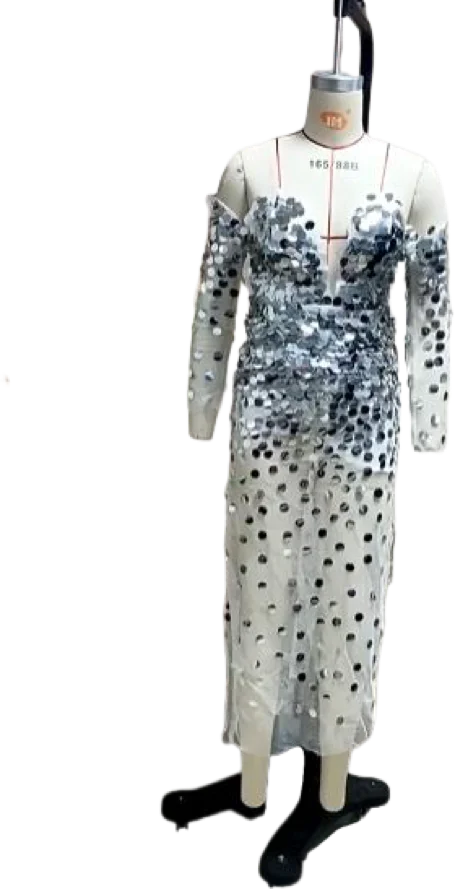 Sexy Dresses for Women One-shoulder Birthday Party Evening Dress Female Long Sleeve Gothic Sequins Elegant Ladies Clothes Dress