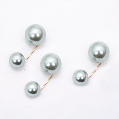 3Pcs/set New Women Tightening Waistband Pin Double Pearl Brooches Metal Lapel Pins Sweater Shirt Cardigan Brooch Accessories