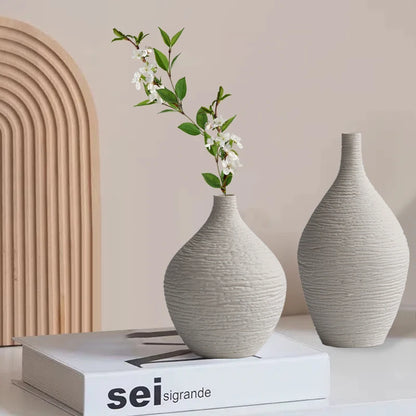 白い陶器の花瓶 家庭用装飾 北欧風 高級 細口 植木鉢 リビングルーム インテリア オフィス デスクトップ 装飾 ギフト