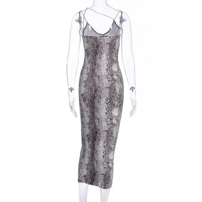 Dulzura Women Party Club Evening Streetwear Leopard Bodycon Midi Dress 2024 Summer Clothes Wholesale Items For Business