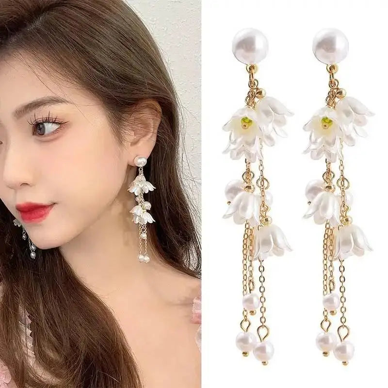 925 Silver Needle Blue Purple Butterfly Long Tassel Earrings For Women Jewelry 2025 Trending New Korean Crystal Drop Earrings