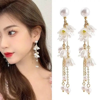 925 Silver Needle Blue Purple Butterfly Long Tassel Earrings For Women Jewelry 2025 Trending New Korean Crystal Drop Earrings