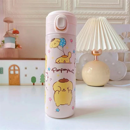 Sanrio 304 Stainless Steel Vacuum Cup Kawaii Anime Thermos Cute Cartoon Mymelody Kuromi Cinnamoroll Bomb Lid Straight Drink Cup