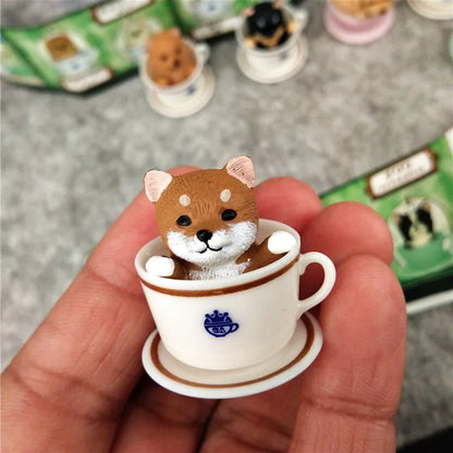 8PCS/set Coffee Cup Dogs Teacup Puppy Blind Box Toy Desktop Ornament Anime Peripheral Gifts