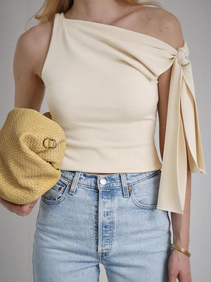 Dulzura Sleeveless Crop Top Irregular Patchwork Bandage Solid Tops Tank Sexy Party Club Casual Streetwear Date Y2K Women Clothes