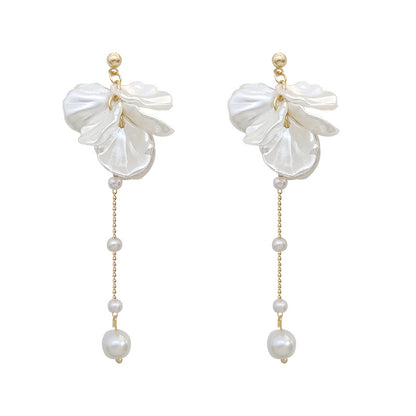 Modern Jewelry 925 Silver Needle Elegant Temperament Simulated pearl Tassel Earrings For Women Fashion Accessories Wholesale