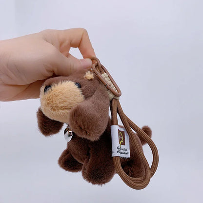 15cm Korea Popular Cartoon Dachshund Keychain Plush Doll Bag Pendant Mini Doll Soft Stuffed Dog Backpack Pendant Girl Women Gift