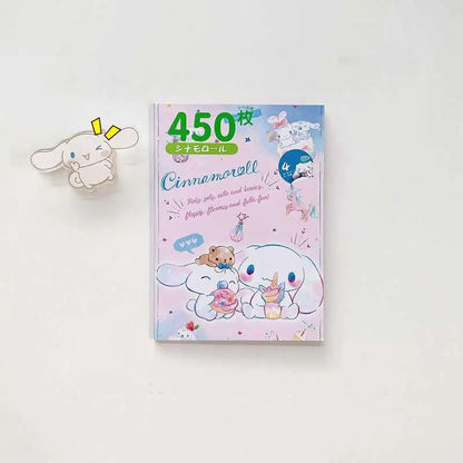 450Pcs/Book Sanrio Stickers Melody Cartoon Kuromi Hello Kitty Cinnamoroll Hand Acount Decorative Sticker Girls Gift Kids Toys