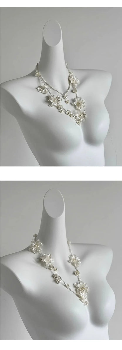 Y2K Designer belt Jewelry Multilayer Pearl waist chain for Women's Fashion Retro Character Playing Body Accessories Party Belts