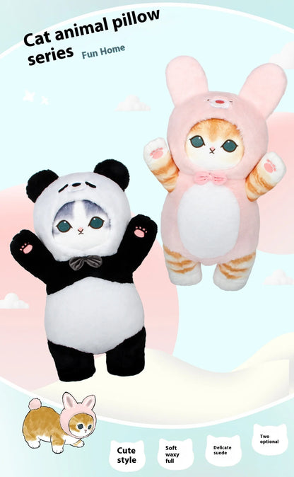 Genuine Mofusand Shark Cat Cute Panda Bunny Plush Toy Cartoon Pillow Hug Pillow Room Decoration Birthday Present Kawaii Gift