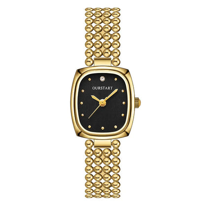 Luxury Gold Bracelet Watches for Women High Quality Retro Square Quartz Wristwatches Steel Strap Ladies Clock Gifts Reloj Mujer