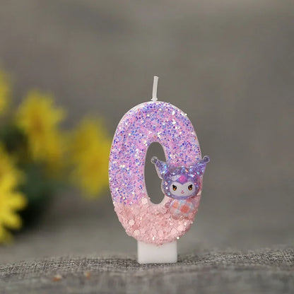 Kuromi Digit 0-9 Candle Sanrio Anime Birthday Decoration Baby Shower Gender Reveal Anniversary Cake Topper Party Supplies Gift