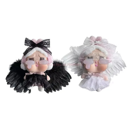 POP MART Labubu clothes caybaby suits black and white angel wing suit wholesale no dolls only baby clothes