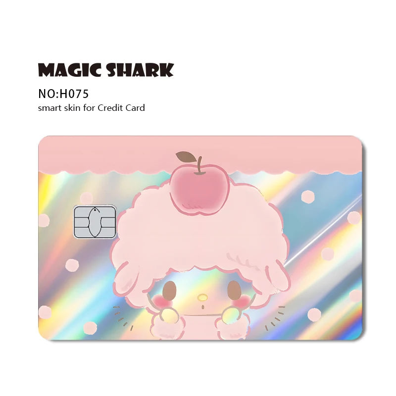 ホットセール Hello Kitty Kuromi ホログラフィックレーザー光沢フィルムスキンカバーステッカー（デビット・クレジットカード・銀行カード用）