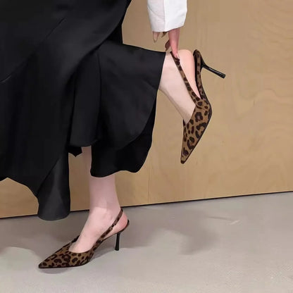 Women High Heels 2025 Summer New Fashion Pointed Toed Pumps Female Stiletto Slingback Shallow Weddings Bridal Shoes Zapatos