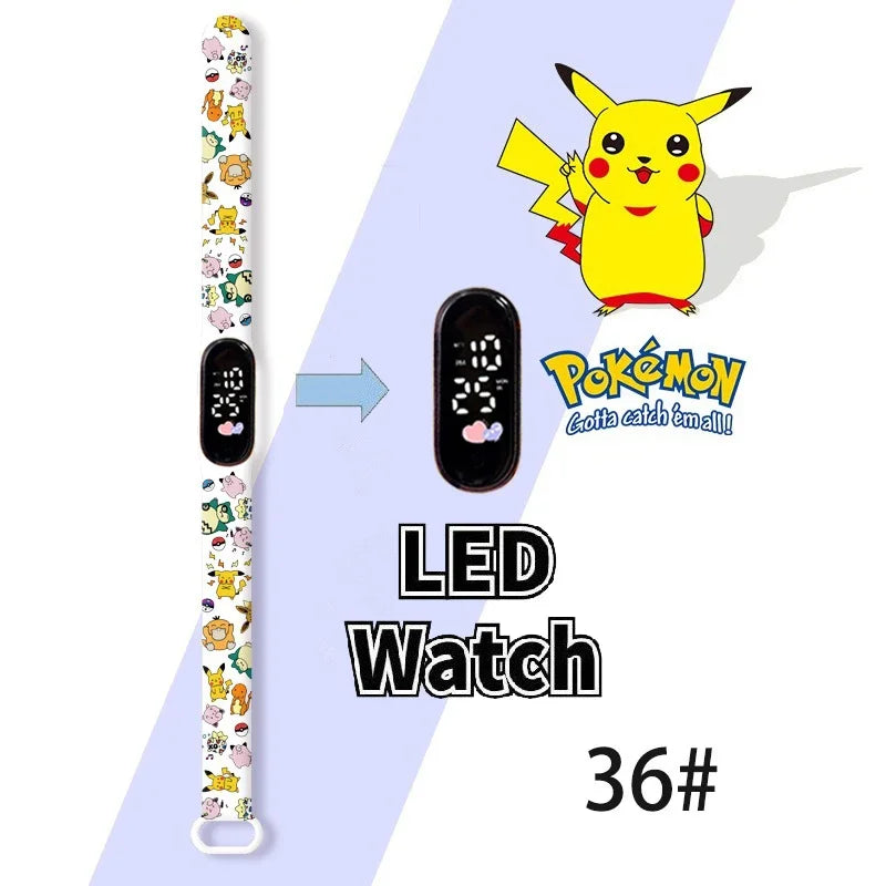 Cartoon Hello Kittys Electronic Led Sports Watch Kawaii Sanrio Kuromi Cinnamoroll Student Child Printing Water Proof Gifts Toys