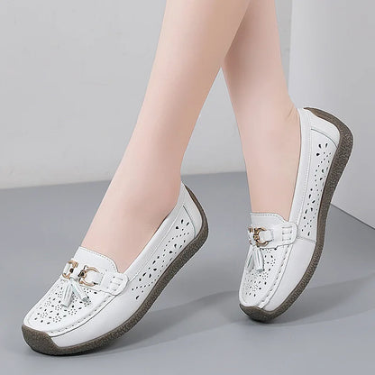 2025 New Loafers Women Summer Fashion Round Toe Nurse Shoes Soft Sole Non-slip Flat Shoes Breathable Casual Sports Women's Shoes