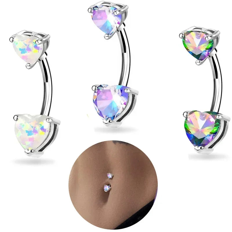 Alloy Zircon Navel Nail Ring Crystal Bar Barbell Drop Flower Dangle Body Piercing Belly Button Rings Men Women Body Jewelry Gift