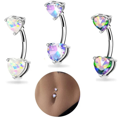 Alloy Zircon Navel Nail Ring Crystal Bar Barbell Drop Flower Dangle Body Piercing Belly Button Rings Men Women Body Jewelry Gift
