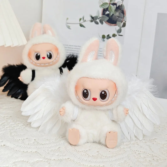 New Hot Doll's Wing For Labubu Doll Party big bow wings DIY Feather Angel Wing Props Accessories Feather Macaroon Birthday Gif