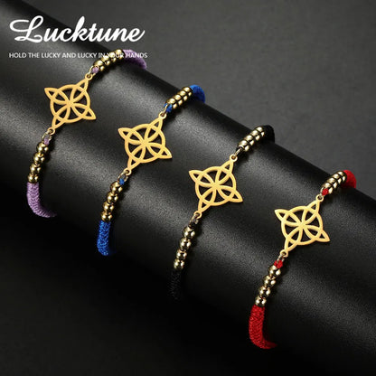 Lucktune ウィッチクラフト ウィッチノットペンダントアンクレット レディース ステンレススチール シルバーカラー アンクレット サマーアクセサリー ビーチジュエリー