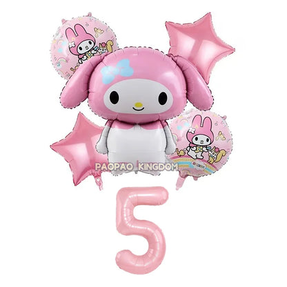 Cinnamoroll Kuromi My Melody Anime Kawaii Balloon Baby Shower Party Decoration Metallic Birthday Arrangement Helium Balloons
