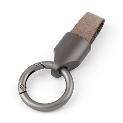 New Cowhide Leather Keychains for Women Men Waist Belt Buckle Carabiner Car Pendant Key Chains Rings Keyring Bag Gifts