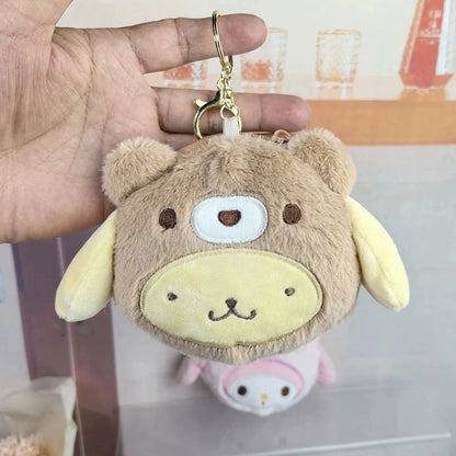 サンリオ Kuromi Melody Cinnamoroll かわいいぬいぐるみコインパース アニメ ポムポムプリン ポチャッコ 学生バッグチャーム 女の子のホリデーギフト