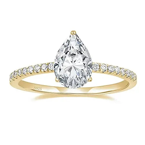 Trumium 2 CT 925 Sterling Silver Engagement Rings Gemstone Cubic Zirconia Wedding Promise Rings for Women Fine Jewelry Gifts