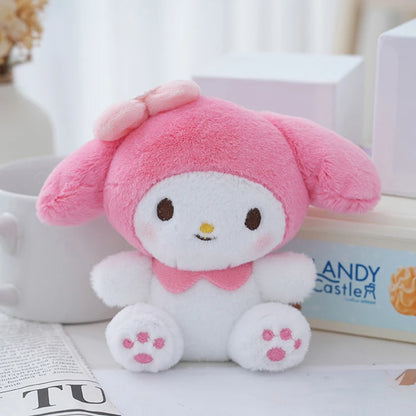 Kawali 14CM Sanrio Kuromi Hello Kitty My Melody Cinnamoroll Pillow Plush Toys Plushie Keychain Stuffed Doll Pendant For Kid Gift