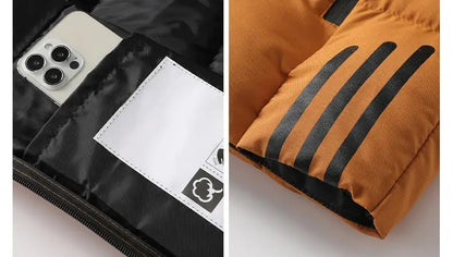 Winter Man Windproof Casual Warm Sleeveless Vest Men Stand Collar Multi Pocket Vests Male Puffer Outdoor Jogging Sport Waistcoat