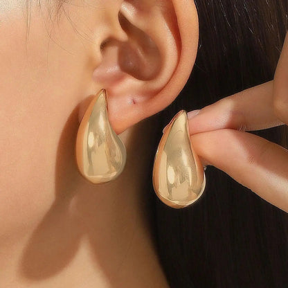 925 Silver Needle Korean Big Elegant Earrings For Woman Metal Jewelry 2025 Trending Vintage Geometric Women's Earrings Z40