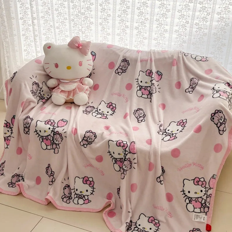 Sanrio ハローキティ クロミ メロディ カートゥーン 両面 ソファ ワゴン 車用 エアコン ブランケット オフィス 昼寝用 ブランケット カバー ブランケット