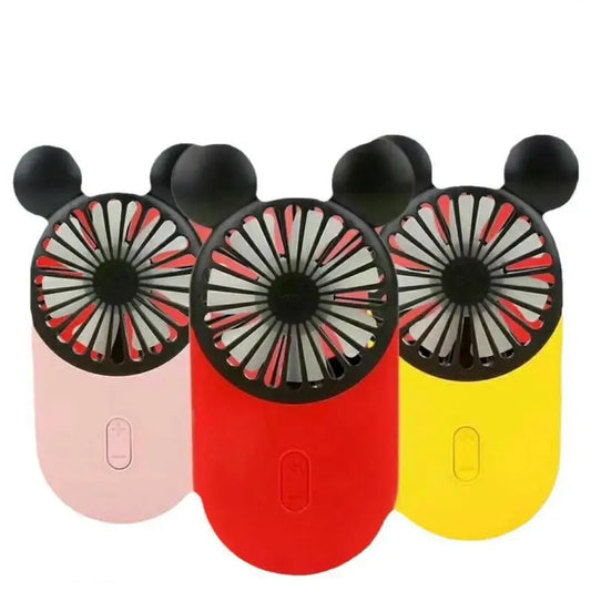 Kawaii Disney Mickey Mouse Handheld Fan Cartoon Usb Charging Small Fan Mini Portable Pocket Handheld Fan Led Light Birthday Gift