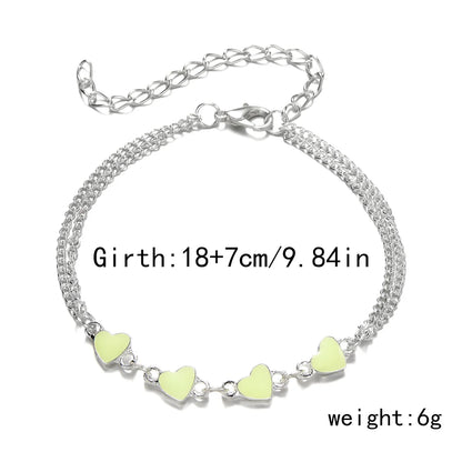 Simple Heart Female Anklets Barefoot Crochet Sandals Foot Jewelry Leg New Anklets On Foot Ankle Bracelets For Women Leg Chain