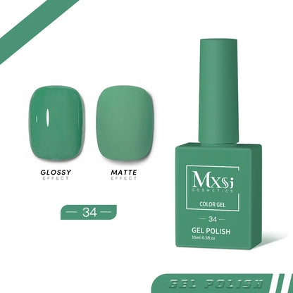 Mxsi 15ml ジェルネイルポリッシュ ネオンブラウン ロイヤルブルー レッドグリーン パスタルヌード ネイルアートワニス ジェルラッカー トップコート UVジェルネイル 未セット