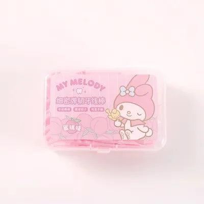 Miniso Melody Dental Floss Are Fine Elastic Have A Cute Fruity Flavor Kuromi Round Floss Boxes Are Portable for Teeth Cleaning