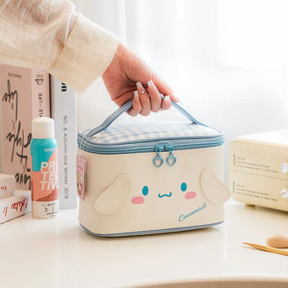 Sanrio Kuromi Hello Kitty Cinnamoroll シンプルでかわいいキャラクター メイクポーチ 大容量 高い美観 旅行用ポータブル収納バッグ
