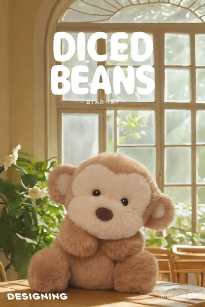 26cm New Simulated Bean Ding Monkey Doll Stuffed Plush Toy Cartoon Anime Cute Pillow Elegant Children's Birthday Gift Fun Doll