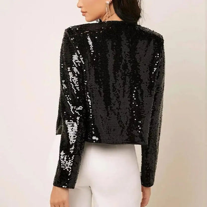 Glitter Sequin Jacket Autumn Sequins Golden Loose Jacket For Women Long Sleeve Casual Jacket Female Fashion Coats Women Jackets