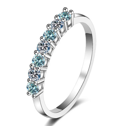 0.7CT Dカラー VVS1 EX ラウンド モアサナイトリング 925スターリングシルバー エタニティリング レディース エンゲージメント ウェディング ラグジュアリーバンド