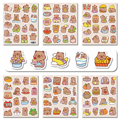 10/30/50/100枚 かわいいおもしろカピバラ MEME ステッカー かわいい動物デカールデコレーション DIY ノートブック ノートパソコン 荷物 PVCステッカー 子供用