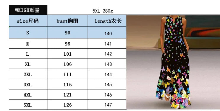 Summer Sexy Maxi Dresses Women Sleeveless V-Neck Robe Party 2025 Retro Loose Beach Vestidos Y2k  S-5XL